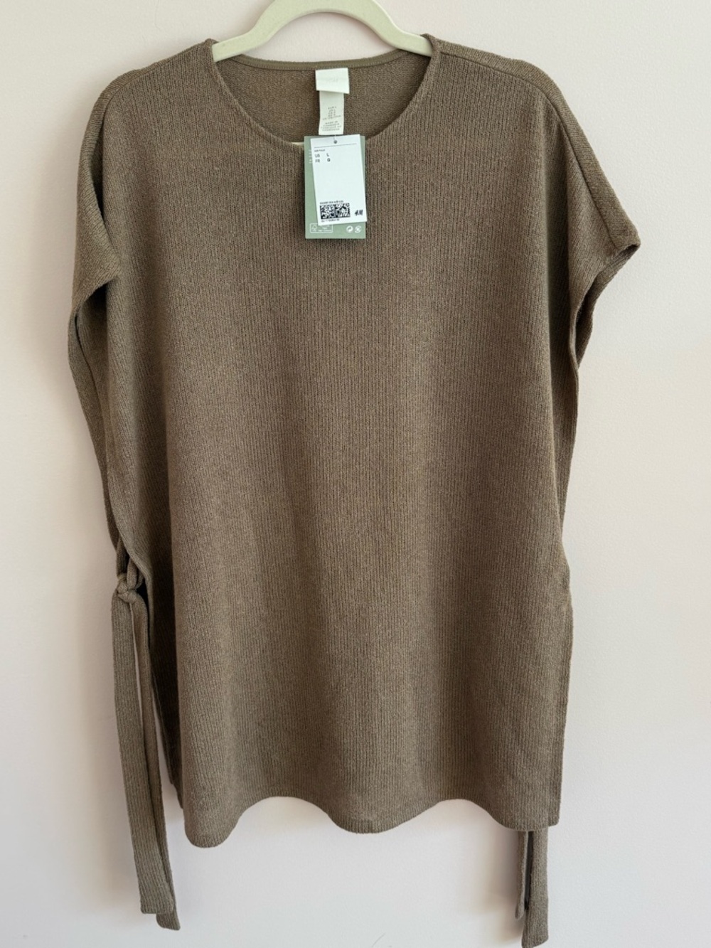 H&M Taupe Brown Ribbed Knit Tunic